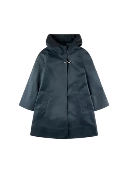 Lniana kurtka Fay z kapturem niebieska