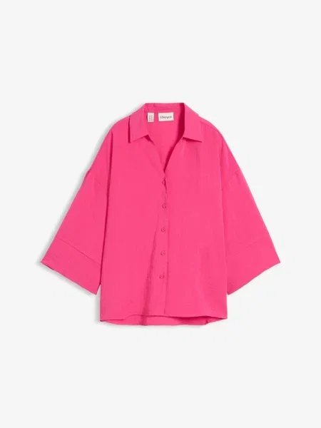 Bluzka oversize z mieszanki różowa