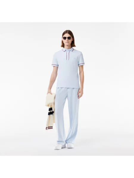 Lacoste Koszulka Polo Smart Paris Stretch Cotton Z Kontrastowym Wykończeniem niebieska
