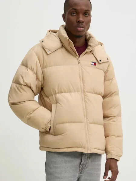 Tommy Jeans geacă cu puf pentru bărbați bej