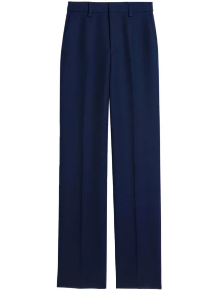 Pantaloni Ami Paris de lână albastru