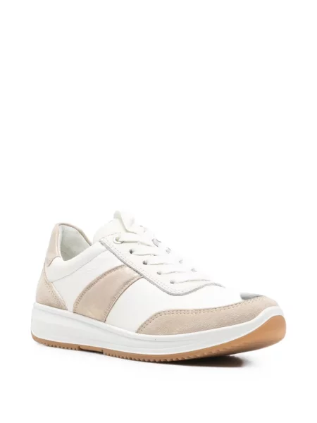 Sneakerși Ara din piele de căprioară alb