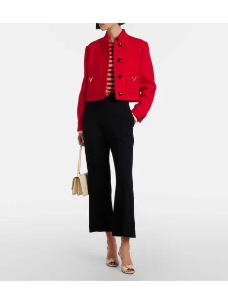 Pantaloni Valentino de lână negru