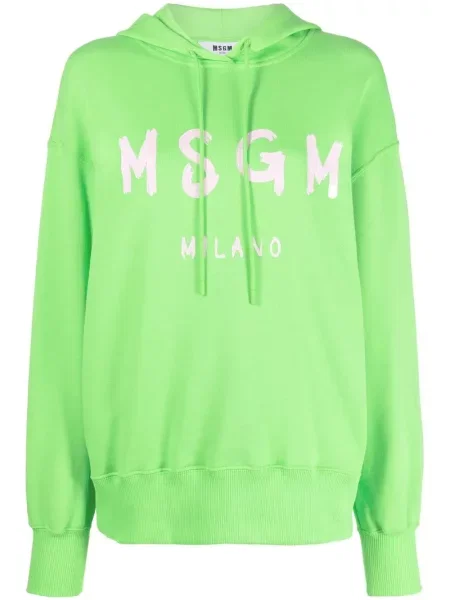 Hanorac cu glugă Msgm cu imagine verde