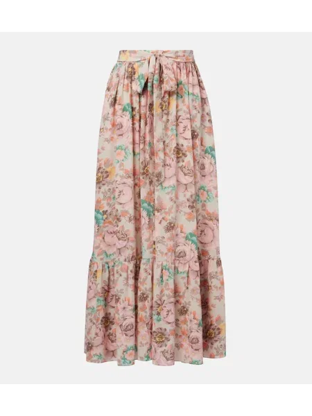 Fusta maxi Chloé de mătase roz