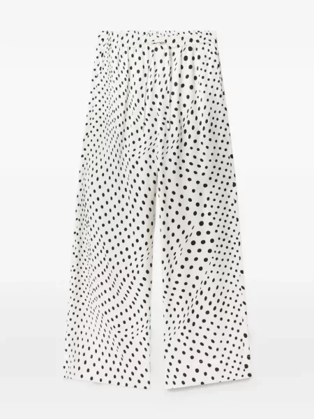 Pantaloni Stella Mccartney cu buline cu cordon alb