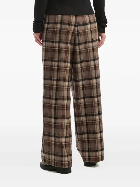 Pantaloni Tout A Coup în carouri plisate maro