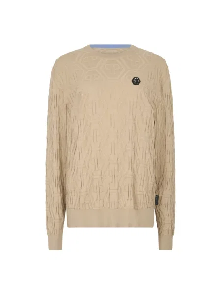 Sweter Philipp Plein wełniany beżowy