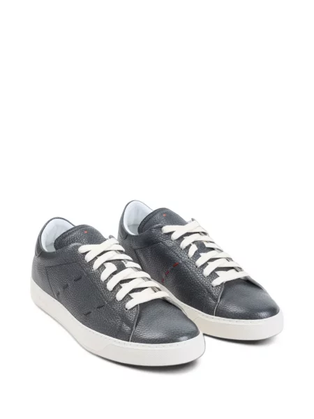Sneakerși Kiton din piele gri