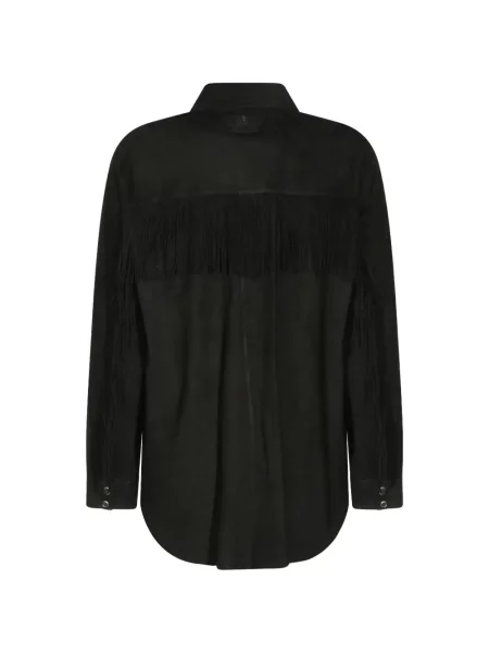 Geacă Salvatore Santoro din piele de căprioară negru