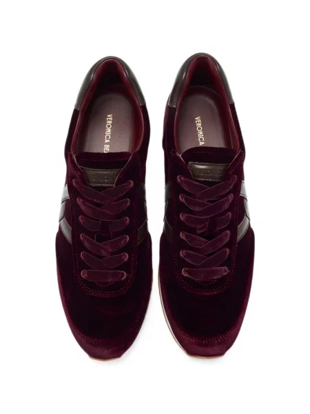 Sneakerși Veronica Beard de catifea roșu