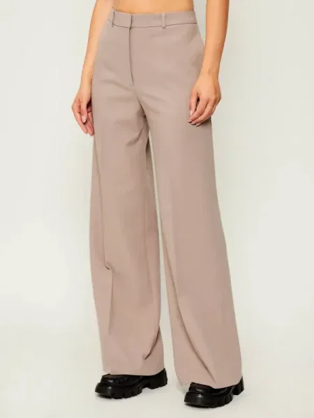 HUGO pantaloni drept high waist bej
