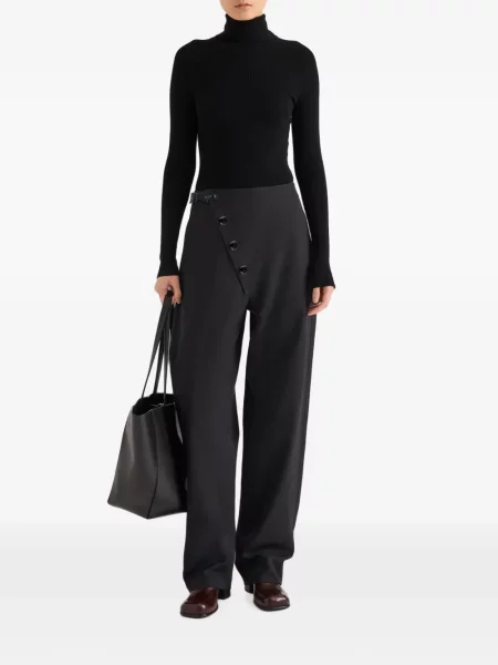 Vilnonės atogrąžų kelnės Proenza Schouler juoda
