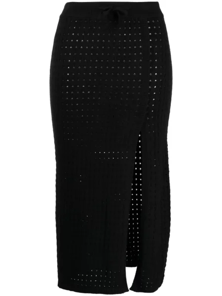 Fustă midi Cashmere In Love din cașmir până la genunchi negru