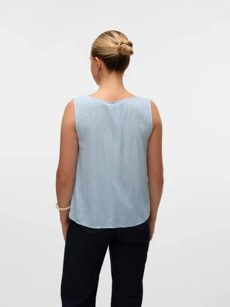 VERO MODA Blúzka VMBUMPY svetlomodrá / biela modrá