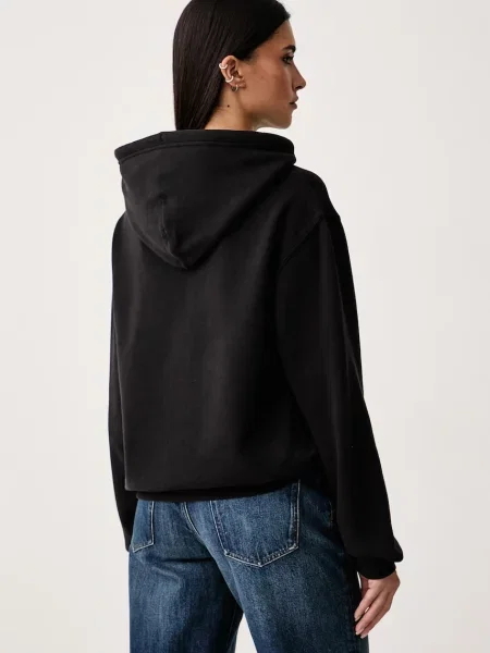 Tommy Jeans bluza z kapturem z bawełną czarna