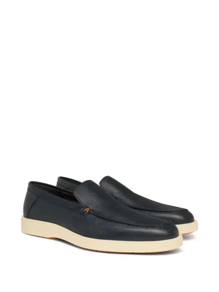 Pantofi loafer Santoni din piele albastru
