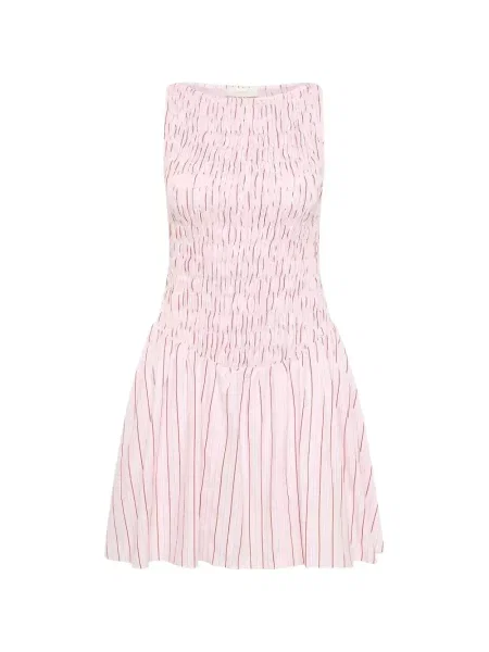Rochie mini Faithfull The Brand cu decolteu barcă de costum mini roz