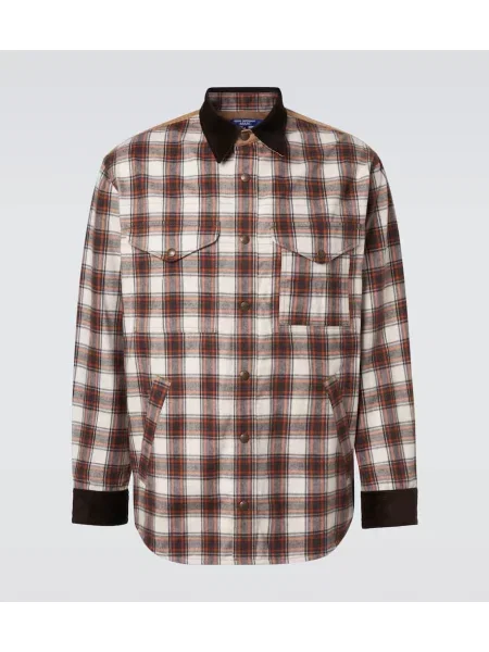 Карирано фланелено яке Junya Watanabe кафяво