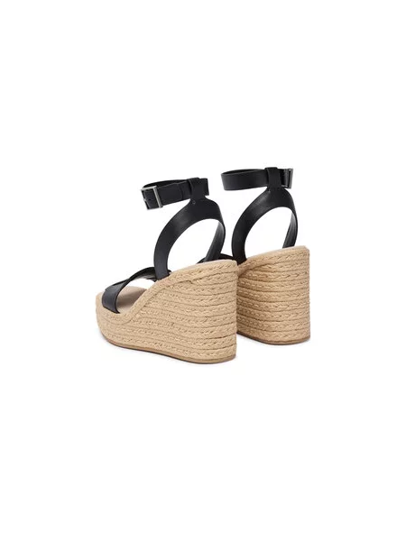 Calvin Klein Espadrile Wedge Espad 70 Embl Lth črna