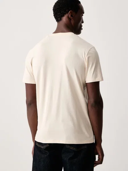Guess T-shirt z bawełną HEDLEY beżowa