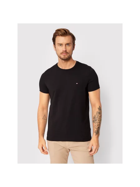 Rastezanje majica Tommy Hilfiger crna
