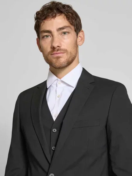 Marynarka na 2 o kroju slim fit z kieszenią z patką Mcneal czarna