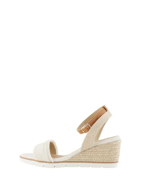 TOM TAILOR Sandale cu baretă bej / maro deschis / murdar alb