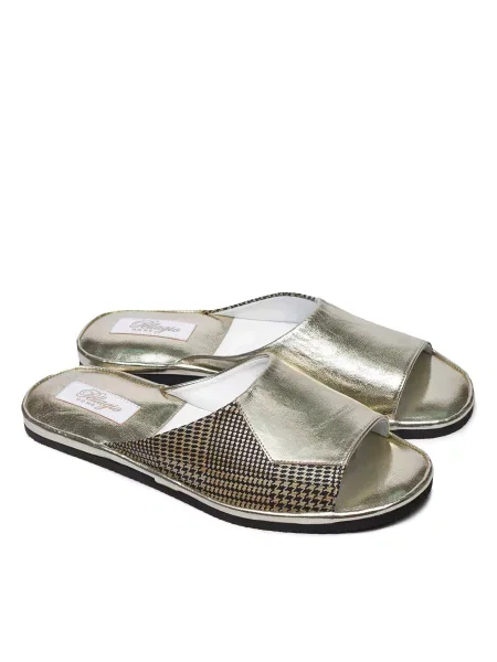 Шкіряні Капці Pellagio золотий