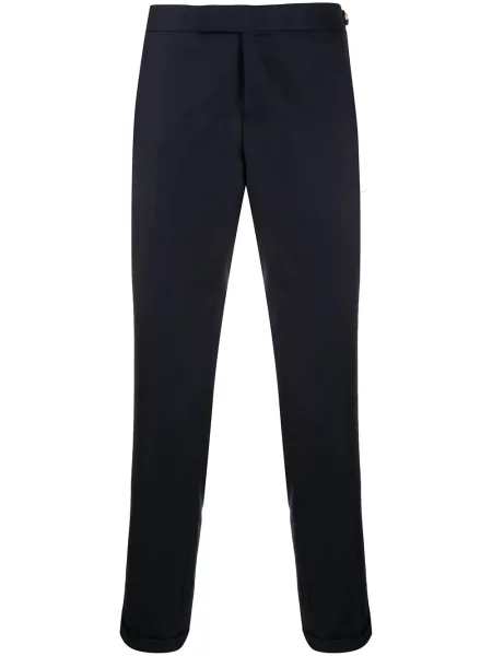 Pantaloni Thom Browne din țesătură twill albastru