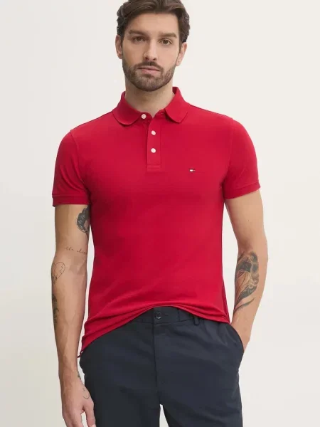 Tommy Hilfiger polo wzorzysty czerwony