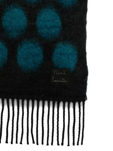 Fular Paul Smith cu franjuri cu buline negru