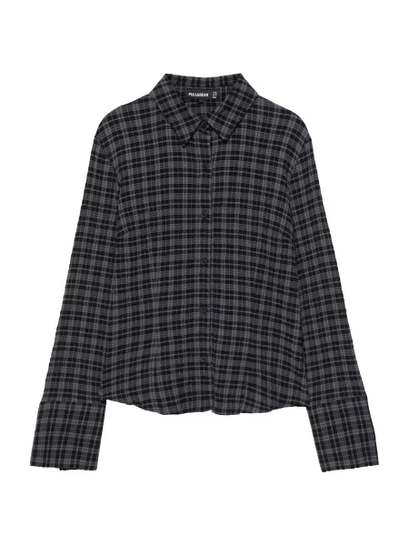 Pull&Bear Bluză metalic / închis gri