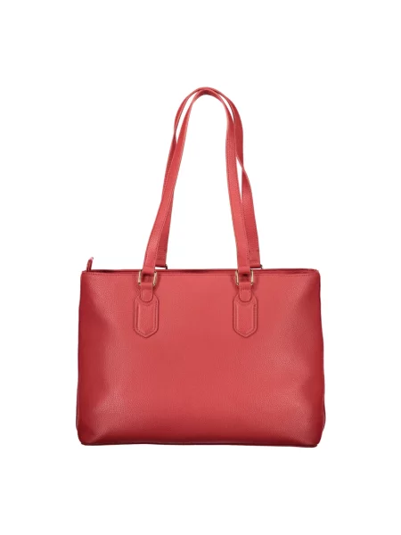 Lniana torebka Valentino Bags czerwona