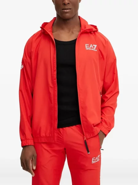 Hanorac cu glugă Ea7 Emporio Armani roșu