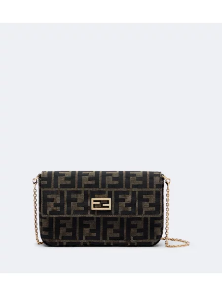 Geantă Fendi din jacard maro