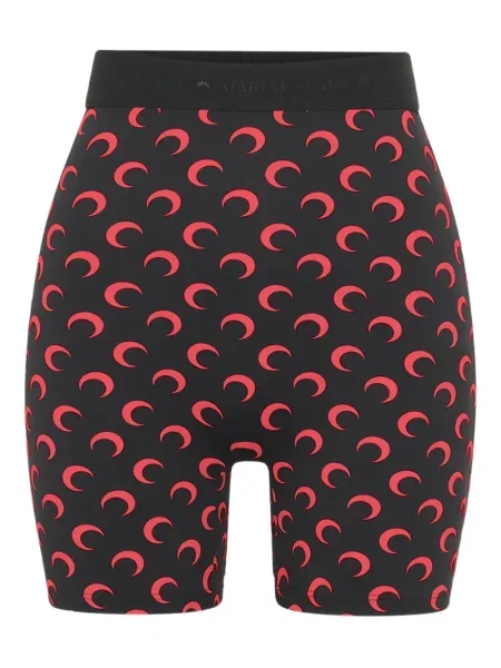 Pantaloni scurți Marine Serre cu imagine biker negru