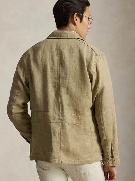 Polo Ralph Lauren jachetă pentru bărbați din in verde