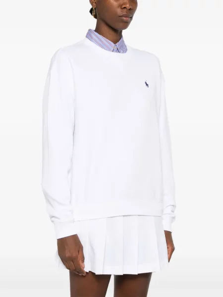 Fleecové zúžené polotričko Polo Ralph Lauren s výšivkou černé
