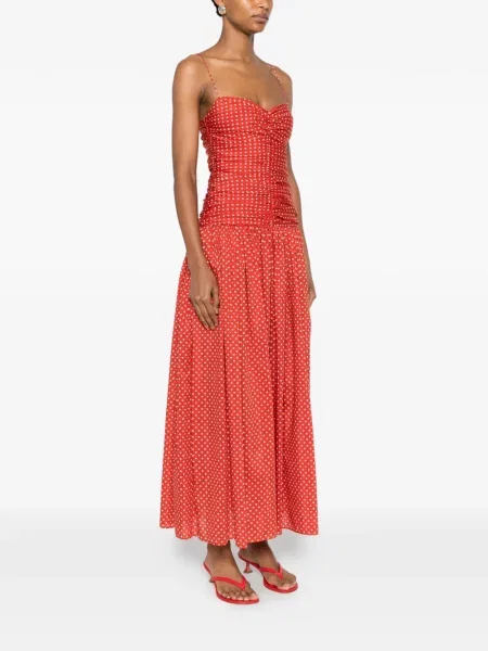 Rochie midi Matteau cu buline roșu
