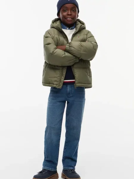 Tommy Hilfiger пухено яке за деца зелено