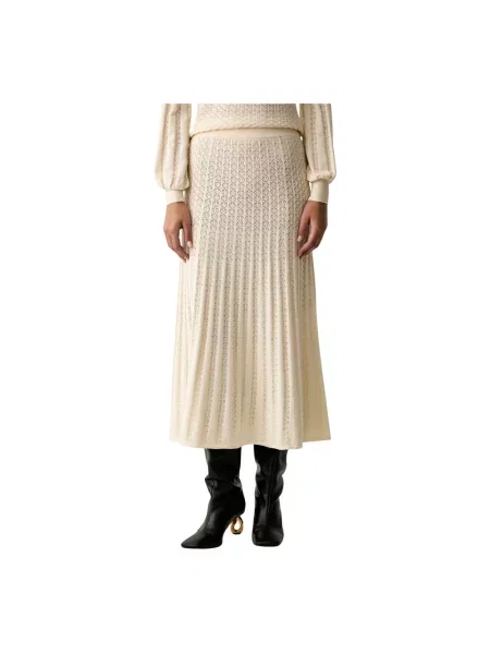 Spódnica maxi Twinset dzwony beżowa