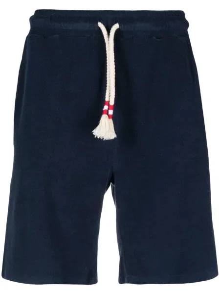 Pantaloni scurți Mc2 Saint Barth cu broderie albastru