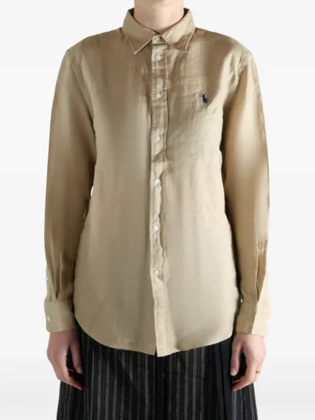 Πλεκτό μακρύς πουκάμισο Polo Ralph Lauren μωβ