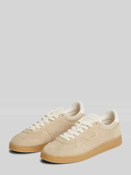 Sneakersy z naturalnej skóry welurowej Tommy Jeans beżowe