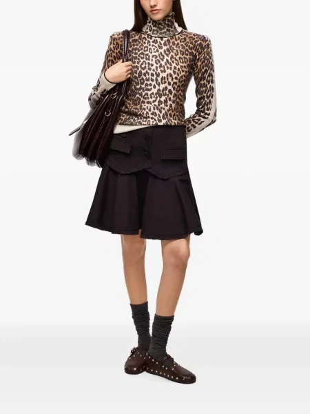 Top Ganni cu imagine cu model leopard maro