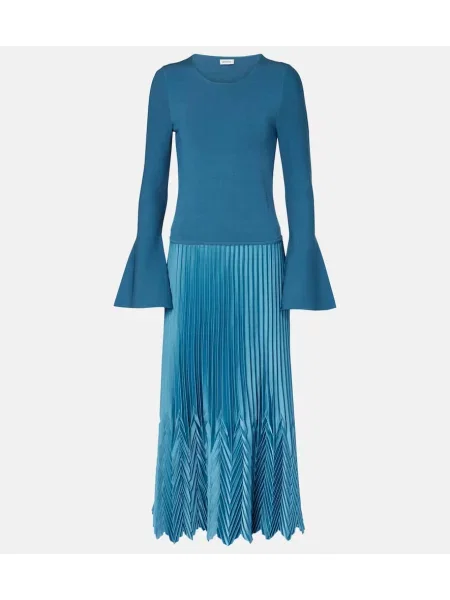 Rochie midi Simkhai plisată până la genunchi de costum albastru