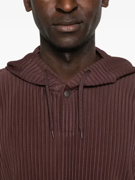 Πλισέ hoodie Homme Plissé Issey Miyake καφέ