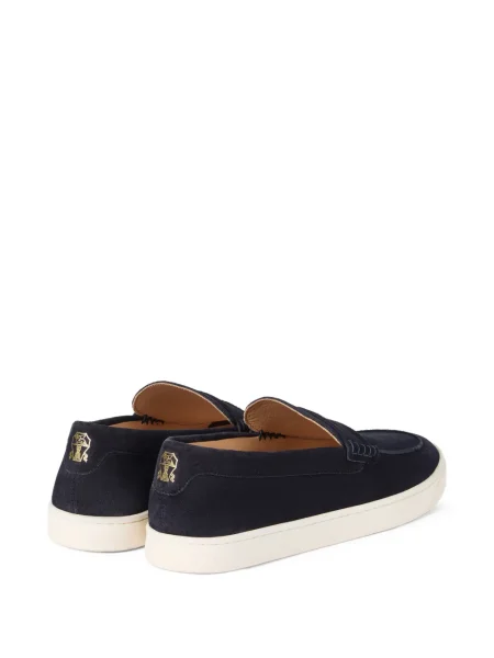 Pantofi loafer Brunello Cucinelli din piele de căprioară albastru