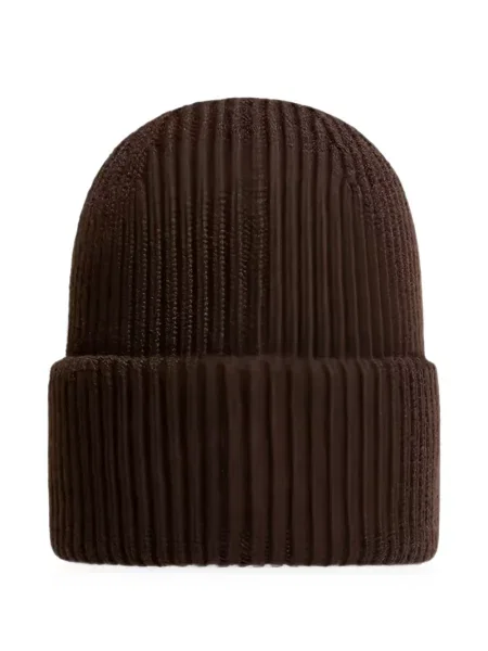 Căciulă Moncler tricotate cu autograf maro